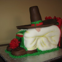 Cinco De Mayo Celebration Cake! Carved cake made of buttercream covered in fondant.