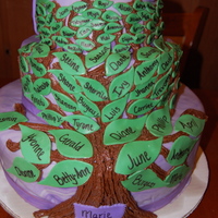 Grandmothers 80Th Birthday My family tree for my grandmothers 80th birthday. her favorite color is purple so i did the purple marble fondant, then leaves for her 12...