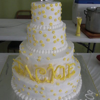 Yellow And White Quinceanera 