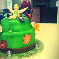 Tinkerbell Cake It was for my dad's god-daughter. It was her second birthday and was my first time airbrushing. Tinkerbell and the flowers were...