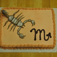 Scorpio Cake Scorpion is made from fondant and gum paste.