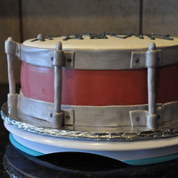Drum Cake Covered and decorated with fondant.