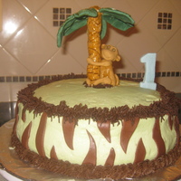 J Birthday Buttercream and fondant with fondant-gumpaste figures.