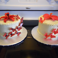 Mothers Day Butterfly Cake I made these 6" round two layer cakes for mothers day. One for my mum and one for my mother in-law. The flower and butterflies are...