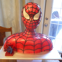 Spiderman Cake I made this cake for my daughters 3rd birthday. I googled how to do a 3D spiderman cake and found instructions to make 2 10" rounds...