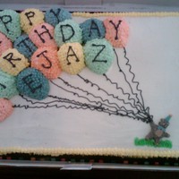 Up Up And Away Half chocolate and half vanilla cake with Swiss Meringue Frosting