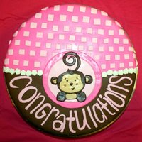 Baby Shower Cake A baby shower cake based off FrostedWithEmotion's cake seen here: http://tinyurl.com/35m46wp . Sorry for the shine!