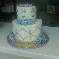 2 Tier Cake With Buttercream And Fondant Flowers 