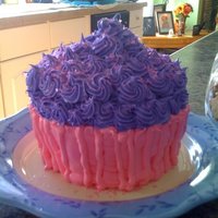 Giant Cupcake For Smash Party I made this giant cupcake for my niece's first birthday. The cake in chocolate and the icing is vanilla butter cream. She LOVED it!