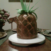 My Third Cake This is a pineapple shaped cake i made for a girl at work who is allergic to pineapples....lol It is a pound cake with chocolate-raspberry...