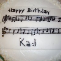 "happy Birthday" Piano Music All buttercream except piece of fondant I wrote out the music for the Happy Birthday song. The sides started melting due to heat; they had...