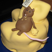 Defeated By Cheese! Mouse is made of fondant. Flag is made of gumpaste. Thanks to SilkAgain for the idea!