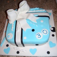 30Th Birthday Cake Birthday cake for a good friend, dark choc mud w/ganache & fondant. Only my second cake, but had lots of fun working on it. TFL =)