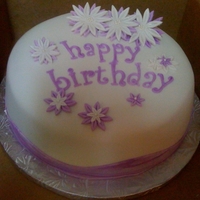 White And Purple Daisies Birthday Cake 