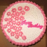 Simple Pink And White Birthday Cake 