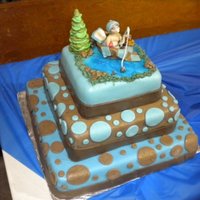 Gone Fishing This is my first baby shower cake i made for my grandson, first tier cake, first time I ever used fondant and also the first time I ever...