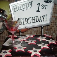 Work Anniversary Cake A cake we made for my old job's 1st anniversary celebration. The martini shaker was hooked up to a pump and recirculated so that it...