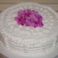 Simple Butter Cream Frosted Wedding Cake 