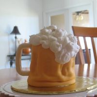 Beer Mug Cake I did for my dad...however as you can tell from this picture it started leaning badly. I used the Wilton Mini Tasty Fill pan so I...