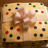 Present Birthday Cake This is cream cheese frosting with red velvet cake.