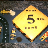 5Th Birthday Cake This is a butter cream iced cake with fondant accents. The parents wanted a construction sign for the cake and the birthday boy wanted a...