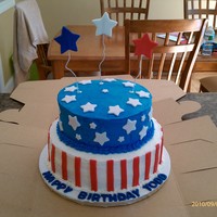Bithday/labor Day/memorial Day/flag This is a BC cake with fondant accents made for a birthday/labor day party.