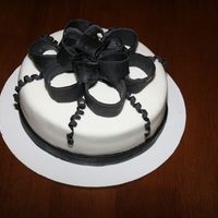 White With Black Bow 