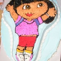 Dora The Explorer My niece's 4th birthday cake and the first time I tried a character pan like this.