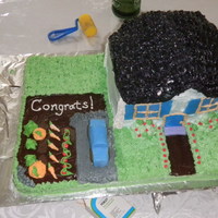 House Warming Cake I constructed this cake out of 2 9x13s. All BC except for the garden dirt its chocolate. TFL