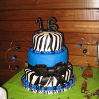 Sweet 16 The bottom tier is a yellow butter cake with buttercream icing, the middle tier is a chocolate butter cake with buttercream icing, the top...