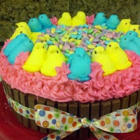 Hippy Easter !! WASC tye dye cake with mystery flavored buttercream...... ; )