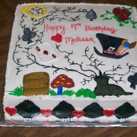 Alice In Wonderland I was asked to make a Alice In Wonderland caked inspired from the Tim Burton movie, "but nothing over the top crazy." So I tried...