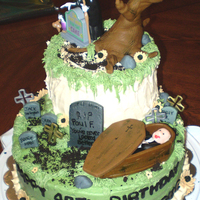 Birthday Cake For A Mortician I made this cake for my friend's husband who's a mortician. She wanted a 'death' theme, so I came up with this and...