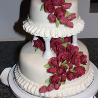 Rose Wedding Cake Roses are handmade from fondant...