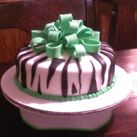 Zebra With Green Bow I am 16 now and still enjoy baking, designing, and decorating cakes! :)