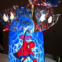Spider Man Cookies Cream cheese sugar cookies with royal icing