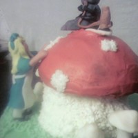 Alice In Wonderland this was almost a disaster ,mushroom kept falling over