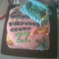 Barny's Favourites This is a cake for my flat mate turning 22. The cake was an apple cake and turned out well and covered and decorated with MMF. He likes...