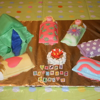 Camping Sleepover Cake I made this cake for a friend's daughter who was having a camping-themed sleepover for her birthday party. In addition to the tent...