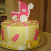Baby Shower basinette and small accents are fondant..rest buttercream.