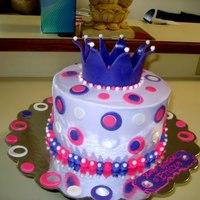 Crown Cake Polka dots and crown are from fondant..frosted with buttercream.
