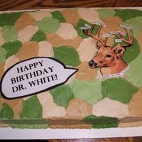 Dscf0418.jpg Camo birthday cake for a doctor I work with--put the names of everyone in the office on the antlers!