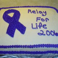 2006 Relay For Life Made for the 2006 Relay for Life Survivor's Dinner. I traced the ribbon and filled it in with tip #21 stars.
