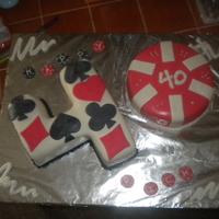 Uncle's 40Th Birthday my FIRST fondant shaped cake for my uncle's surprise birthday. He loves to play poker so we decided on that theme. The 4 is a...
