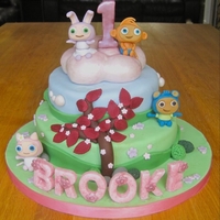 Waybuloo 1St Birthday Cake CSM: A "Waybuloo" 1st birthday cake for a little girl.Everything is handmade and edible. It is my own take on an original design...
