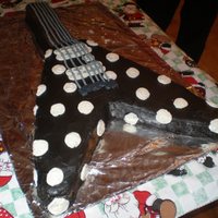 Randy Rhoads' Guitar Cake My very first shaped cake...