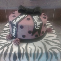 Zebra Birthday Bottom cake, white buttercream frosting with fondant zebra stripes French Vanilla CakeTop Cake, purple chocolate buttercream frosting with...