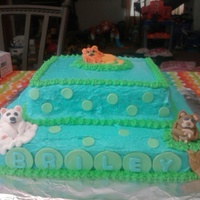 Jungle Baby Shower Buttercream with Fondant Decorations.