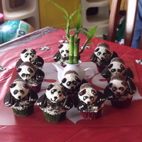 Panda Bear Cupcakes A Trip to China Birthday complete with Panda cupcakes (white cake, my signature non-dairy better-than-buttercream frosting, piped details)...