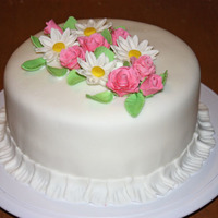 Final Cake For Gum Paste And Fondant Class My first time covering a cake in fondant and making gum paste flowers...
